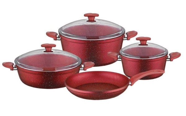 ქვაბების ნაკრები KUMTEL NT7 PC RED