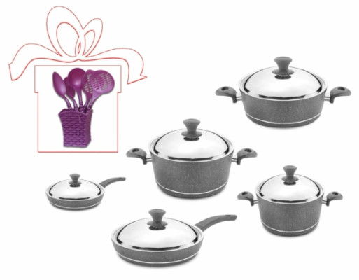 ქვაბებისა ნაკრები NT10PC GRY SET2