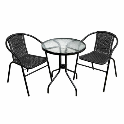 ბაღის ავეჯის ნაკრები - BLOG rattan S შავი