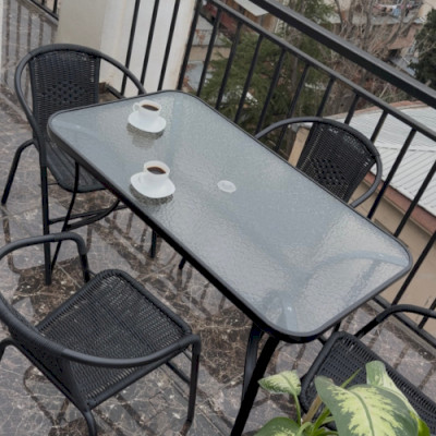 ბაღის ავეჯის ნაკრები - BLOG rattan M შავი